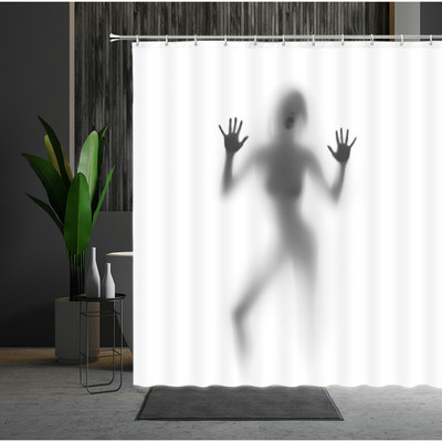 Modna djevojka Prugasta zavjesa za tuširanje Seksi crvene usne Ženska dekoracija kupaonice s visokom potpeticom Zaslon od vodootporne tkanine Zavjese