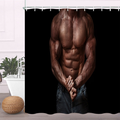 Modna djevojka Prugasta zavjesa za tuširanje Seksi crvene usne Ženska dekoracija kupaonice s visokom potpeticom Zaslon od vodootporne tkanine Zavjese