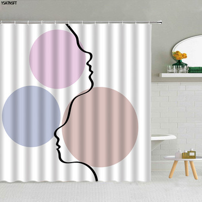 Modna djevojka Prugasta zavjesa za tuširanje Seksi crvene usne Ženska dekoracija kupaonice s visokom potpeticom Zaslon od vodootporne tkanine Zavjese