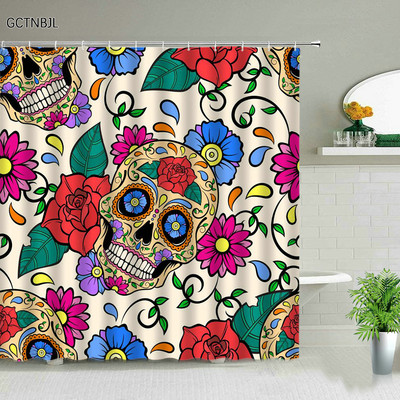 Helovīna ķirbju dušas aizkari komplekts jauks multfilmas galvaskauss ragana mēness brīvdienu bērniem vannas istabas dekorēšana vannas ekrāns ar āķiem