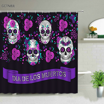 Helovīna ķirbju dušas aizkari komplekts jauks multfilmas galvaskauss ragana mēness brīvdienu bērniem vannas istabas dekorēšana vannas ekrāns ar āķiem