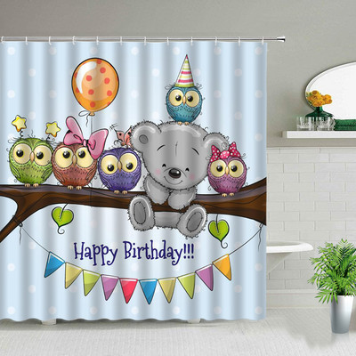 Djeci omiljene kupaonske ukrasne zavjese za tuširanje Vodootporna poliesterska tkanina Zavjesa za kadu Zavjesa s ispisom sove u obliku životinja