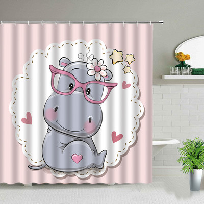 Djeci omiljene kupaonske ukrasne zavjese za tuširanje Vodootporna poliesterska tkanina Zavjesa za kadu Zavjesa s ispisom sove u obliku životinja