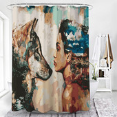 Nordic Wolf Zavjese za tuširanje Životinje Tigar Zavjesa za kadu Visokokvalitetni vodootporni poliester za kupaonicu s 12 komada kuka