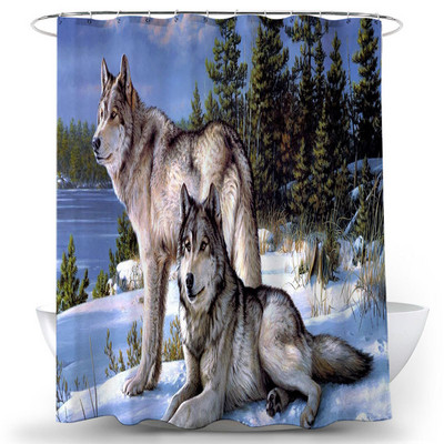 Nordic Wolf Zavjese za tuširanje Životinje Tigar Zavjesa za kadu Visokokvalitetni vodootporni poliester za kupaonicu s 12 komada kuka