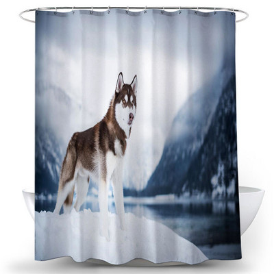 Nordic Wolf Zavjese za tuširanje Životinje Tigar Zavjesa za kadu Visokokvalitetni vodootporni poliester za kupaonicu s 12 komada kuka