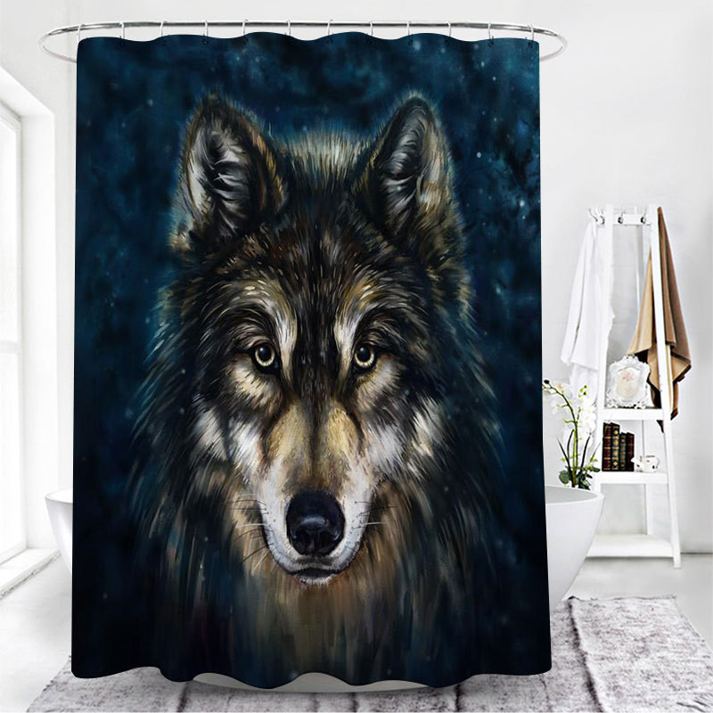 Nordic Wolf Zavjese za tuširanje Životinje Tigar Zavjesa za kadu Visokokvalitetni vodootporni poliester za kupaonicu s 12 komada kuka