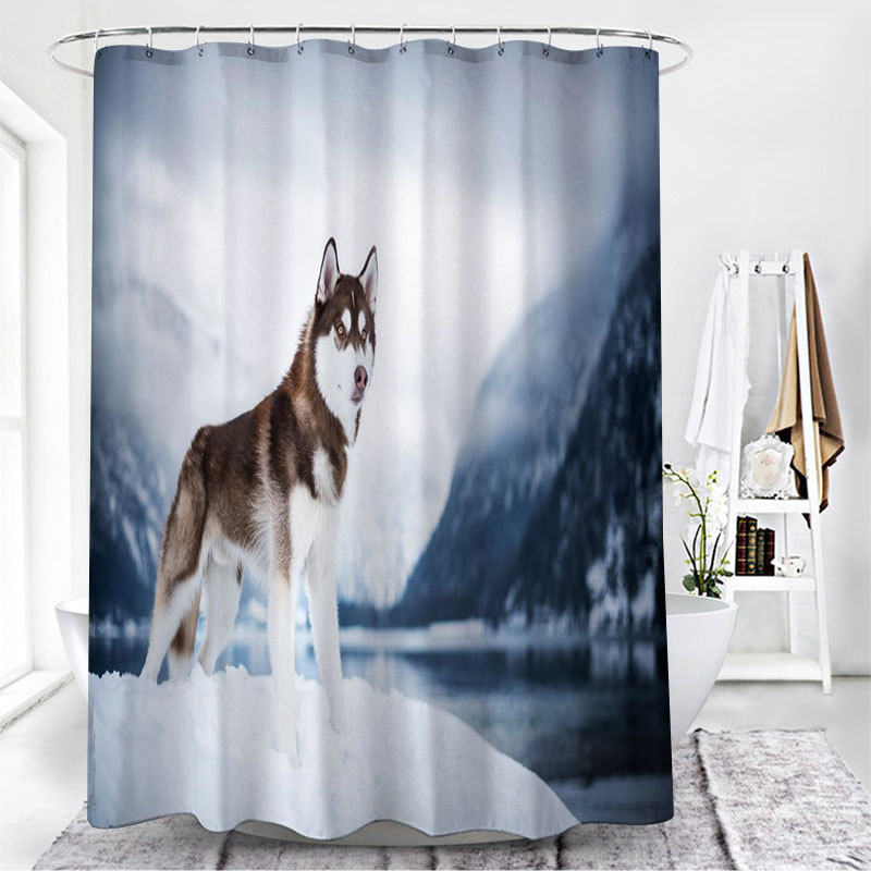 Nordic Wolf Zavjese za tuširanje Životinje Tigar Zavjesa za kadu Visokokvalitetni vodootporni poliester za kupaonicu s 12 komada kuka