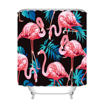 Κουρτίνα μπάνιου Πολυεστέρας Αδιάβροχη Κουρτίνα Μπάνιου Flamingo and Flower Κουρτίνα μπάνιου Αδιάβροχη κουρτίνα μπάνιου
