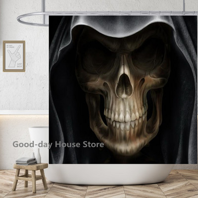 Gotička ljubavna zavjesa za tuširanje Lubanja Vodootporna poliesterska tkanina Cool Kupaonske zavjese Zastrašujuće Dekoracija doma za Noć vještica Cortinas