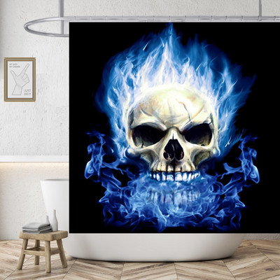 Gotička ljubavna zavjesa za tuširanje Lubanja Vodootporna poliesterska tkanina Cool Kupaonske zavjese Zastrašujuće Dekoracija doma za Noć vještica Cortinas