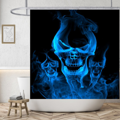 Gotička ljubavna zavjesa za tuširanje Lubanja Vodootporna poliesterska tkanina Cool Kupaonske zavjese Zastrašujuće Dekoracija doma za Noć vještica Cortinas