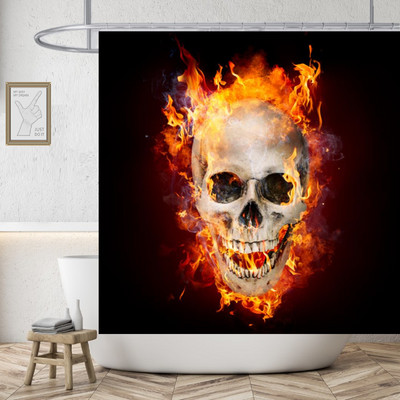 Gotička ljubavna zavjesa za tuširanje Lubanja Vodootporna poliesterska tkanina Cool Kupaonske zavjese Zastrašujuće Dekoracija doma za Noć vještica Cortinas