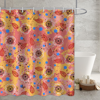 Бохо флорална дълга завеса за баня Bathroom Blossom Printed Издръжлива водоустойчива тъкан за завеси с куки Легло за баня Cortina Ducha