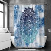 Bohēmijas dušas aizkars Indijas mandala vannas istabas ūdensnecaurlaidīgs mājas dekors Estētiskā vannas ekrāna starpsiena Cortina De Banheiro