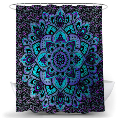 Bohēmijas dušas aizkars Indijas mandala vannas istabas ūdensnecaurlaidīgs mājas dekors Estētiskā vannas ekrāna starpsiena Cortina De Banheiro