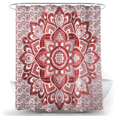 Bohēmijas dušas aizkars Indijas mandala vannas istabas ūdensnecaurlaidīgs mājas dekors Estētiskā vannas ekrāna starpsiena Cortina De Banheiro