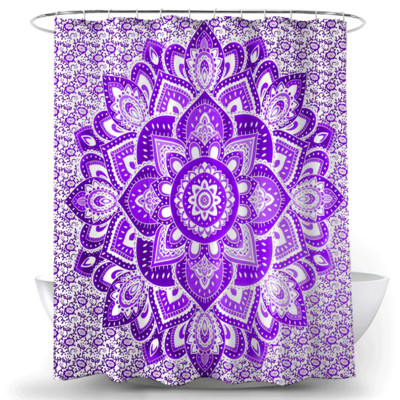 Bohēmijas dušas aizkars Indijas mandala vannas istabas ūdensnecaurlaidīgs mājas dekors Estētiskā vannas ekrāna starpsiena Cortina De Banheiro