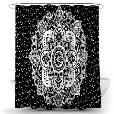 Bohēmijas dušas aizkars Indijas mandala vannas istabas ūdensnecaurlaidīgs mājas dekors Estētiskā vannas ekrāna starpsiena Cortina De Banheiro