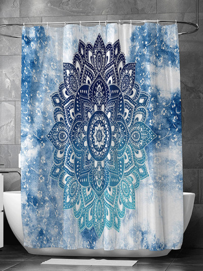 Bohēmijas dušas aizkars Indijas mandala vannas istabas ūdensnecaurlaidīgs mājas dekors Estētiskā vannas ekrāna starpsiena Cortina De Banheiro