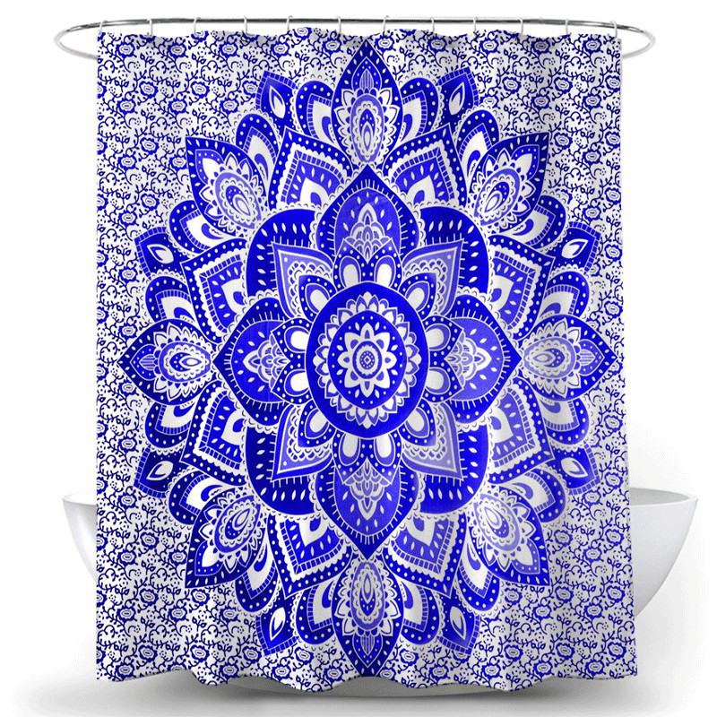 Bohēmijas dušas aizkars Indijas mandala vannas istabas ūdensnecaurlaidīgs mājas dekors Estētiskā vannas ekrāna starpsiena Cortina De Banheiro