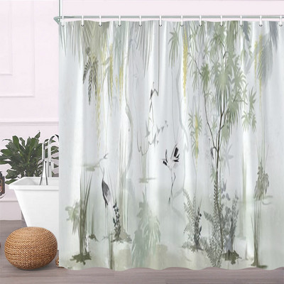 Rozā sakuras ziedi dušas aizkari japāņu ķiršu ziedi koki ziedi zemniecisks dārzs ainava auduma apdruka vannas istabas dekors