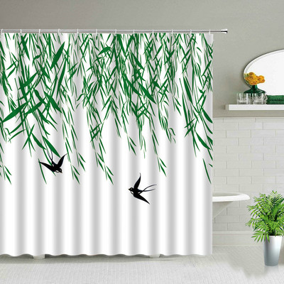 Proljetni cvjetni botanički krajolik vinove loze Dekoracija doma Zavjesa za tuš Boemska kupaonska vodootporna zavjesa s kukama Cortina De Baño