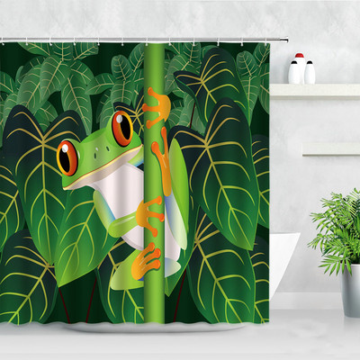 Smiješna crtana žaba Zavjesa za tuš Vodootporna zavjesa Kupaonica Dekoracija doma Dodaci za paravan za kadu s kukama Cortina Banheiro
