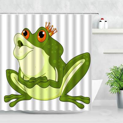 Smiješna crtana žaba Zavjesa za tuš Vodootporna zavjesa Kupaonica Dekoracija doma Dodaci za paravan za kadu s kukama Cortina Banheiro