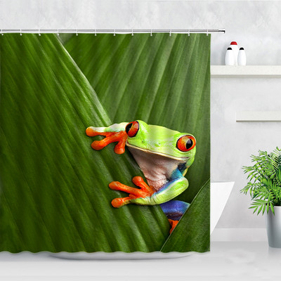 Smiješna crtana žaba Zavjesa za tuš Vodootporna zavjesa Kupaonica Dekoracija doma Dodaci za paravan za kadu s kukama Cortina Banheiro