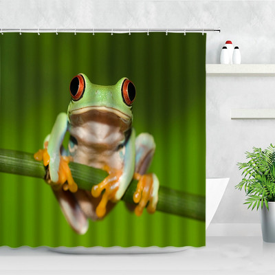 Smiješna crtana žaba Zavjesa za tuš Vodootporna zavjesa Kupaonica Dekoracija doma Dodaci za paravan za kadu s kukama Cortina Banheiro