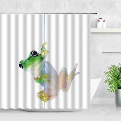 Smiješna crtana žaba Zavjesa za tuš Vodootporna zavjesa Kupaonica Dekoracija doma Dodaci za paravan za kadu s kukama Cortina Banheiro