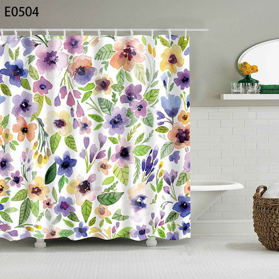 Cvjetne zavjese za tuširanje Cvjetna biljka kaktusa Zavjesa za kupaonicu 10 s kukama Zavjesa od poliesterske tkanine za uređenje kupaonice Cortina Ducha