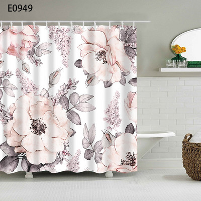 Cvjetne zavjese za tuširanje Cvjetna biljka kaktusa Zavjesa za kupaonicu 10 s kukama Zavjesa od poliesterske tkanine za uređenje kupaonice Cortina Ducha