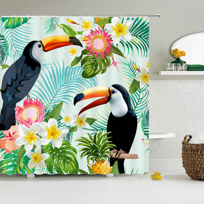 Vintage europska zavjesa za tuširanje s cvjetnim uzorkom Uređenje doma u zapadnom stilu Kupaonska vodootporna zavjesa Pregrada za kadu Cortina Baño