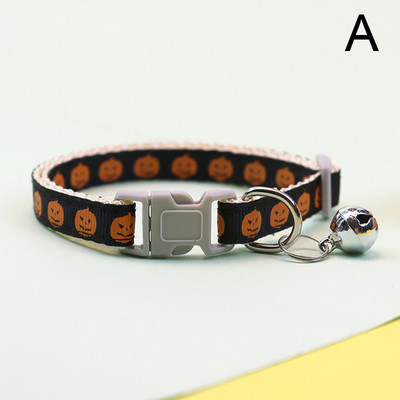 Noć vještica Ogrlica za kućne ljubimce sa zvonom Podesiva sigurna kopča Pas Mačka Ogrlica Duh Pauk Privjesak Horror Fidget za mače Puppy 19-31CM
