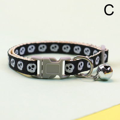 Noć vještica Ogrlica za kućne ljubimce sa zvonom Podesiva sigurna kopča Pas Mačka Ogrlica Duh Pauk Privjesak Horror Fidget za mače Puppy 19-31CM