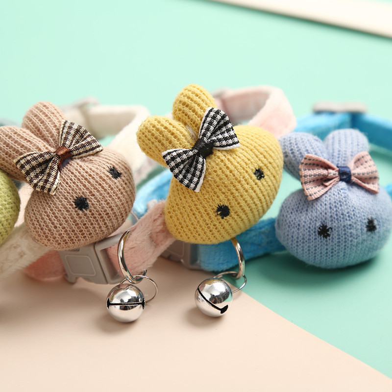 Potrepštine za kućne ljubimce Nova ogrlica za kućne ljubimce Traction Slatki crtani zec Zvonasta ogrlica Podesiva ogrlica za mačke Ogrlica za male pse Pribor za kućne ljubimce