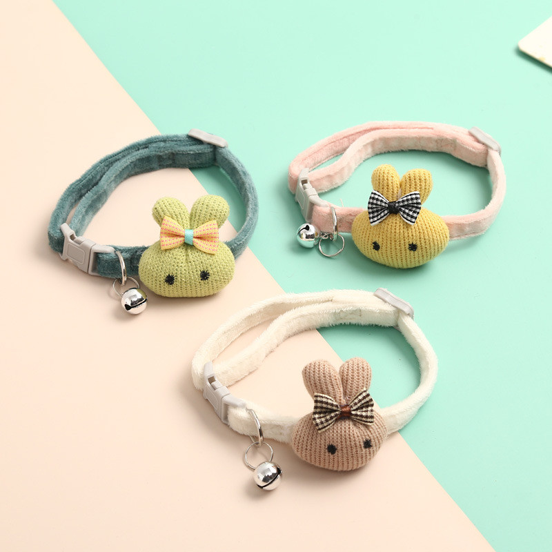 Potrepštine za kućne ljubimce Nova ogrlica za kućne ljubimce Traction Slatki crtani zec Zvonasta ogrlica Podesiva ogrlica za mačke Ogrlica za male pse Pribor za kućne ljubimce