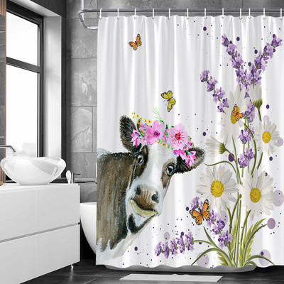 Tulipan Cvijet Tuš Zavjese Set Cvjetni Lišće Leptir Biljka Životinja Vrt Kupaonski Dekor Zaslon Zavjese za kadu Pribor Sks