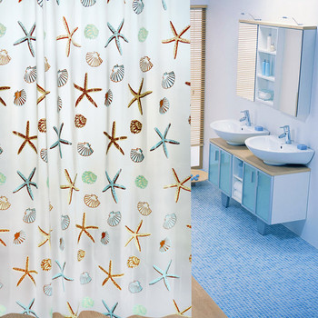 6 стила Водоустойчива завеса за баня Завеса за душ Полиестерна тъкан. 180x200 см Високо качество