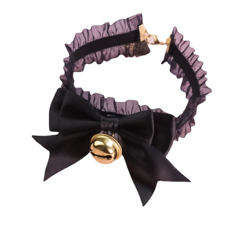 Ogrlice za kućne ljubimce Dodaci za pse za mačke Čipka rastezljiva mašna Zvono Retro ogrlica Podesiva oprema za kućne ljubimce Dodaci za pse za mačke