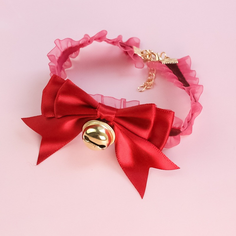 Ogrlice za kućne ljubimce Dodaci za pse za mačke Čipka rastezljiva mašna Zvono Retro ogrlica Podesiva oprema za kućne ljubimce Dodaci za pse za mačke