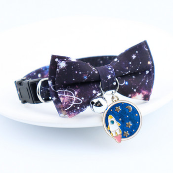 New Star Universe Dog Collar Папийонка с камбанка Pet Dog Bowknot Necklace Breakaway Adjustable Cat Collar Tie Dog Cats Accessorie