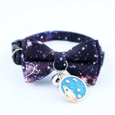 New Star Universe Dog Collar Папийонка с камбанка Pet Dog Bowknot Necklace Breakaway Adjustable Cat Collar Tie Dog Cats Accessorie