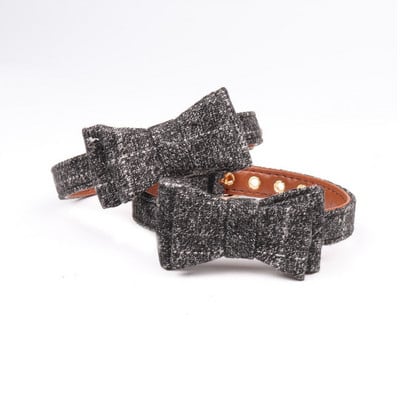 pawstrip 4 boje slatka mašna pseća ogrlica kožni pseći povodac karirani štene bandana podesiva ogrlica za mačke olovna ogrlica za male pse