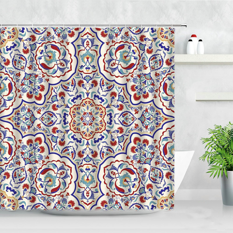 3D Mandala Cvijeće Zavjese za tuširanje Perje Boemski stil Moderni nordijski zasloni za uređenje doma Vodootporna kupaonska zavjesa baño