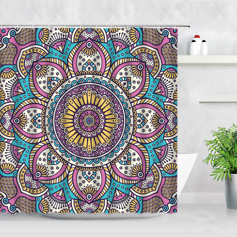 3D Mandala Cvijeće Zavjese za tuširanje Perje Boemski stil Moderni nordijski zasloni za uređenje doma Vodootporna kupaonska zavjesa baño