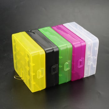4 слота 18650 Кутия за батерия Пластмаса Прозрачен Твърд Син Черен Зелен Кутия за съхранение Кутия за съхранение 4x 18650 16340