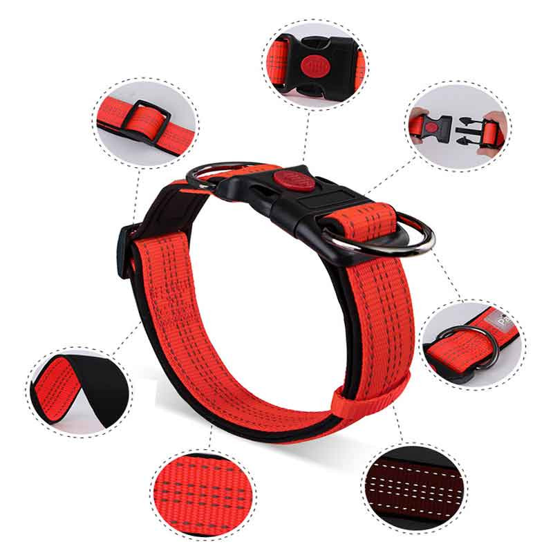 Reflektirajuća ogrlica za pse Najlonska ogrlica za pse Velika ogrlica Mascota srednje velike pse Podesiva ogrlica za proizvode za dresuru kućnih ljubimaca
